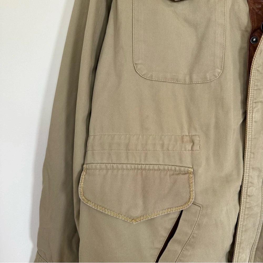 ORVIS Vintage Khaki Beige Chore Canvas Field Utility Jacket Size XL 46-48